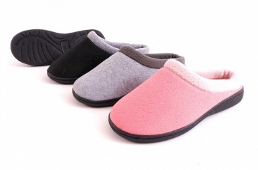 Viva Damen / Mädchen Hauspantolette  Fleece Memory foam Innensohle rose/grau/schwarz 36-40